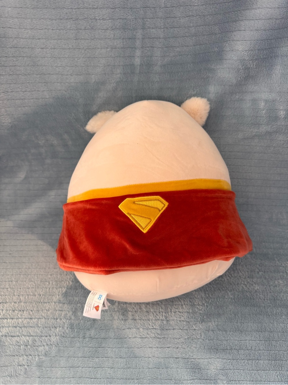DC Comics White 12” Krypto Squishmallow Plush with Yellow Collar, Red Cape NWT - Picture 2 of 7